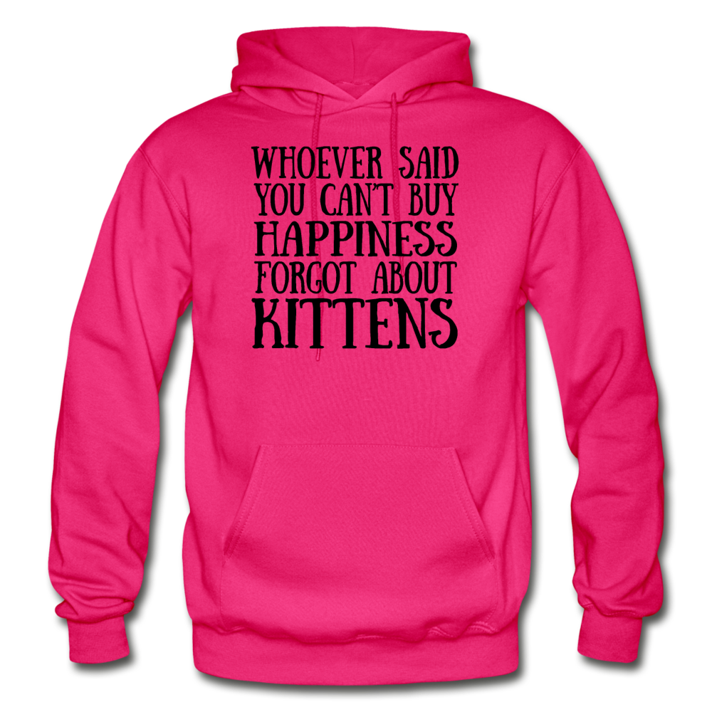 Can't Buy Happiness - Kittens - Black - Gildan Heavy Blend Adult Hoodie - fuchsia