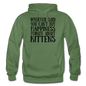 Can't Buy Happiness - Kittens - Black - Gildan Heavy Blend Adult Hoodie - military green