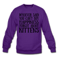 Can't Buy Happiness - Kittens - Black - Crewneck Sweatshirt - purple