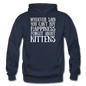 Can't Buy Happiness - Kittens - White - Gildan Heavy Blend Adult Hoodie - navy