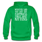 Can't Buy Happiness - Kittens - White - Gildan Heavy Blend Adult Hoodie - kelly green