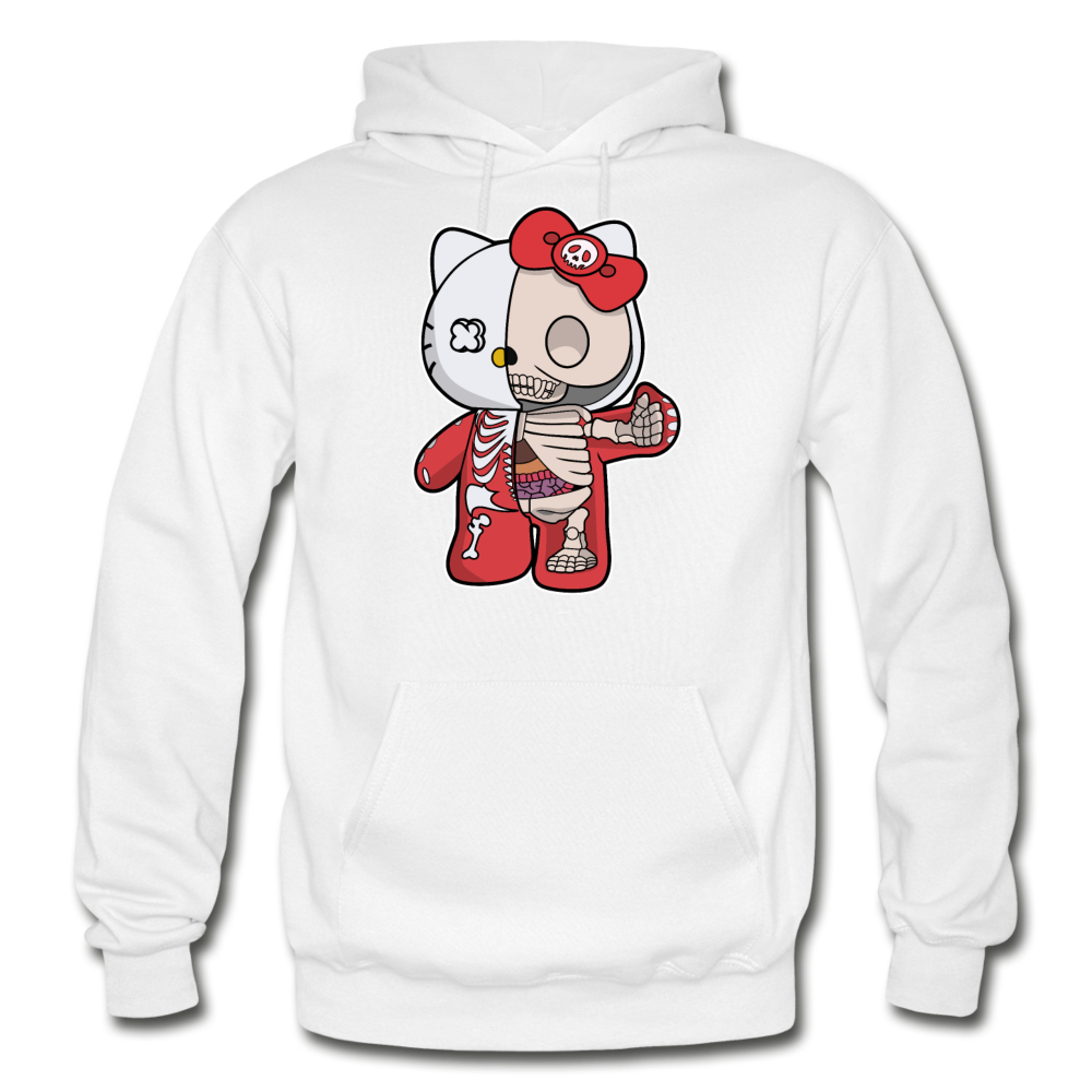 Hello Kitty - Half Skeleton - Gildan Heavy Blend Adult Hoodie - white