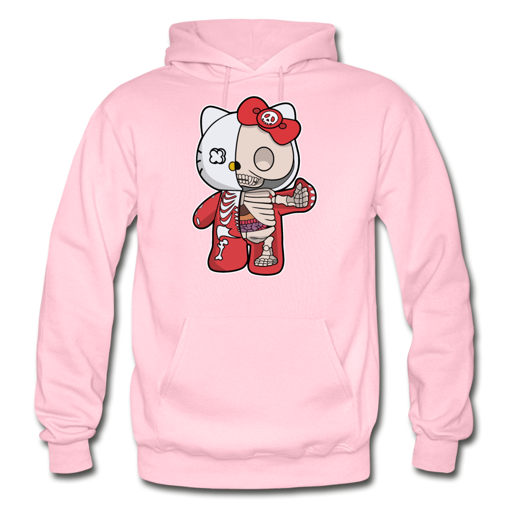 Hello Kitty - Half Skeleton - Gildan Heavy Blend Adult Hoodie - light pink