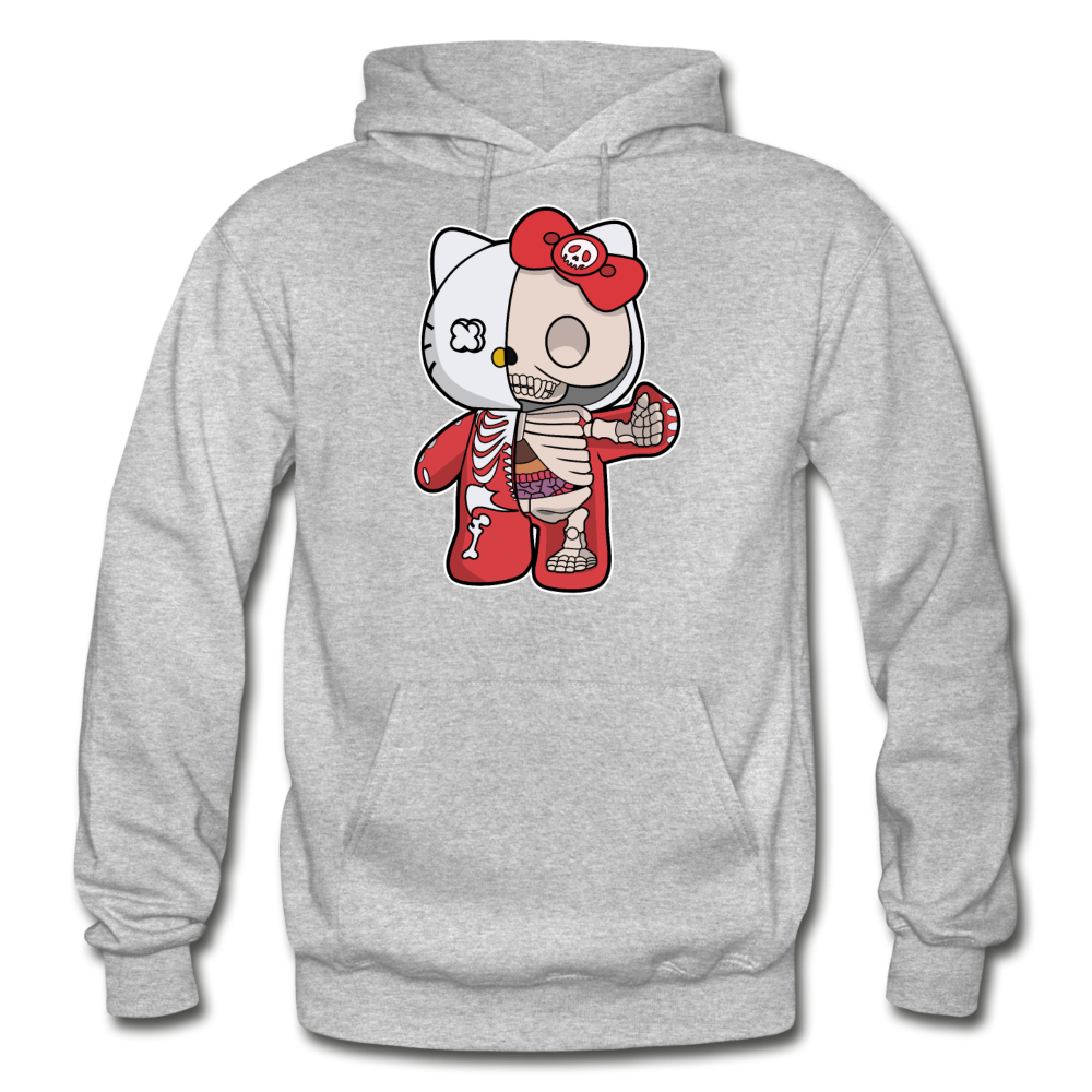 Hello Kitty - Half Skeleton - Gildan Heavy Blend Adult Hoodie - heather gray