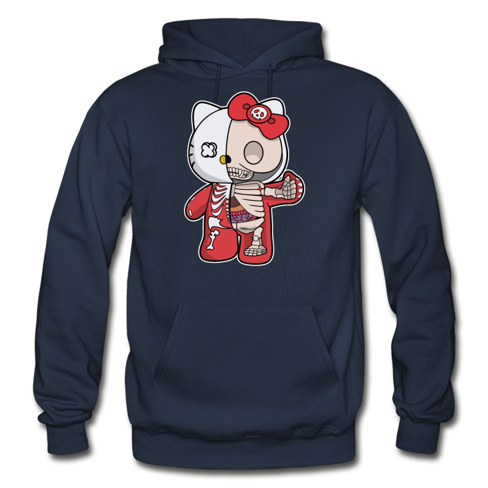 Hello Kitty - Half Skeleton - Gildan Heavy Blend Adult Hoodie - navy