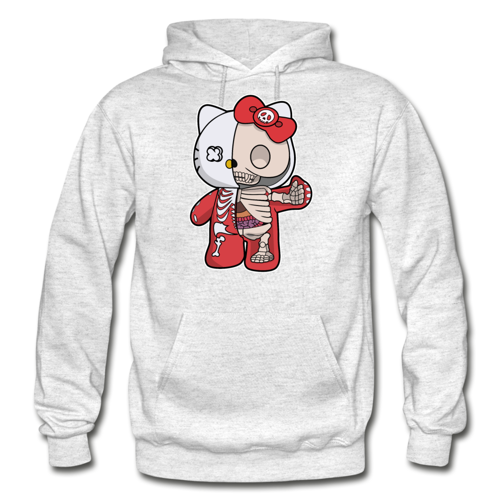 Hello Kitty - Half Skeleton - Gildan Heavy Blend Adult Hoodie - light heather gray