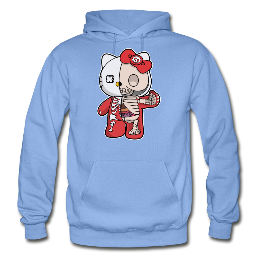 Hello Kitty - Half Skeleton - Gildan Heavy Blend Adult Hoodie - carolina blue