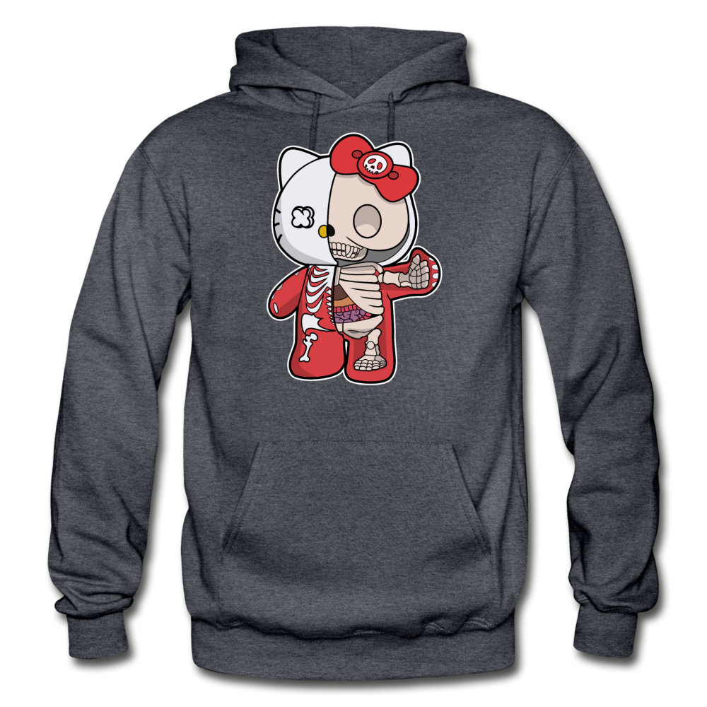 Hello Kitty - Half Skeleton - Gildan Heavy Blend Adult Hoodie - charcoal gray