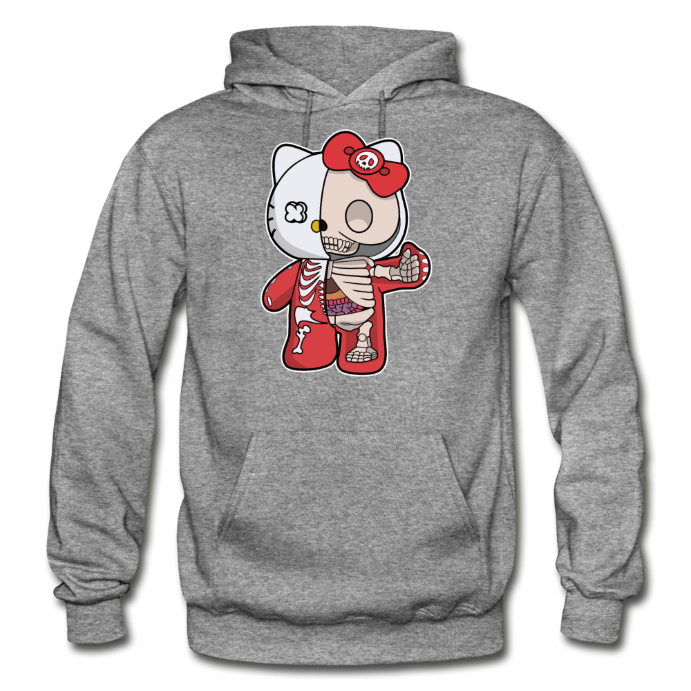 Hello Kitty - Half Skeleton - Gildan Heavy Blend Adult Hoodie - graphite heather