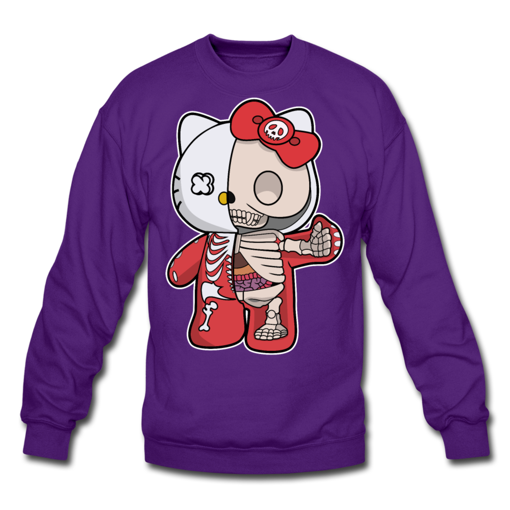 Hello Kitty - Half Skeleton - Crewneck Sweatshirt - purple