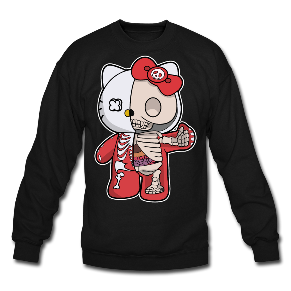 Hello Kitty - Half Skeleton - Crewneck Sweatshirt - black