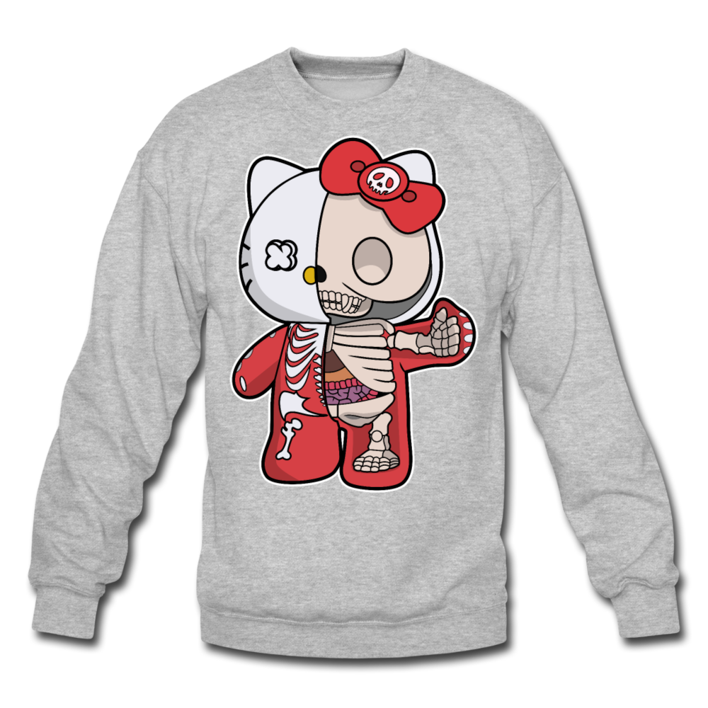 Hello Kitty - Half Skeleton - Crewneck Sweatshirt - heather gray