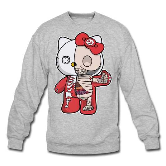 Hello Kitty - Half Skeleton - Crewneck Sweatshirt - heather gray