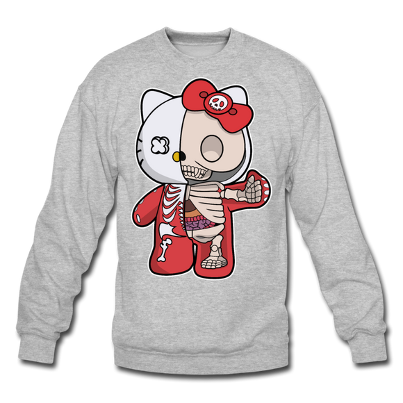 Hello Kitty - Half Skeleton - Crewneck Sweatshirt - heather gray