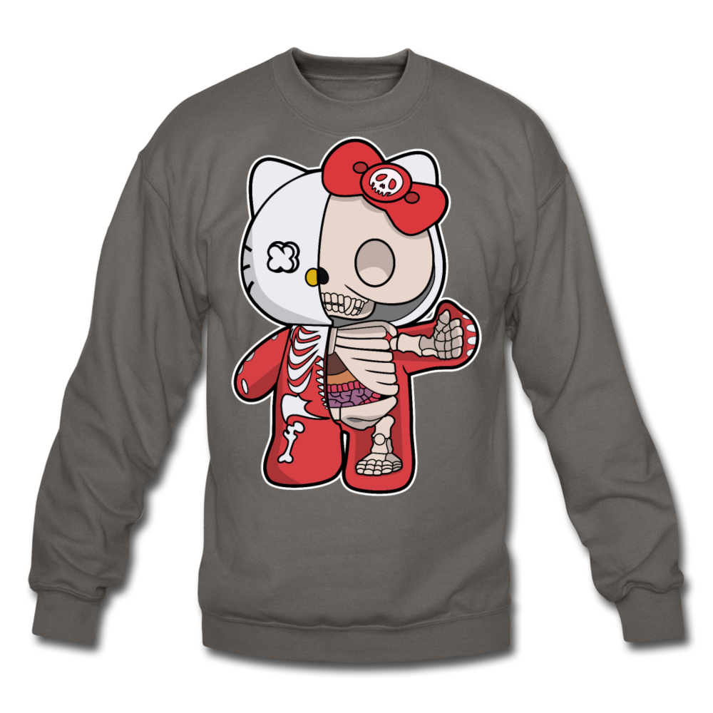 Hello Kitty - Half Skeleton - Crewneck Sweatshirt - asphalt gray