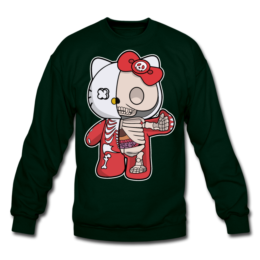 Hello Kitty - Half Skeleton - Crewneck Sweatshirt - forest green