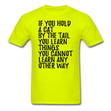 Hold A Cat By The Tail - Black - Unisex Classic T-Shirt - safety green