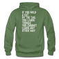 Hold A Cat By The Tail - White - Gildan Heavy Blend Adult Hoodie - military green