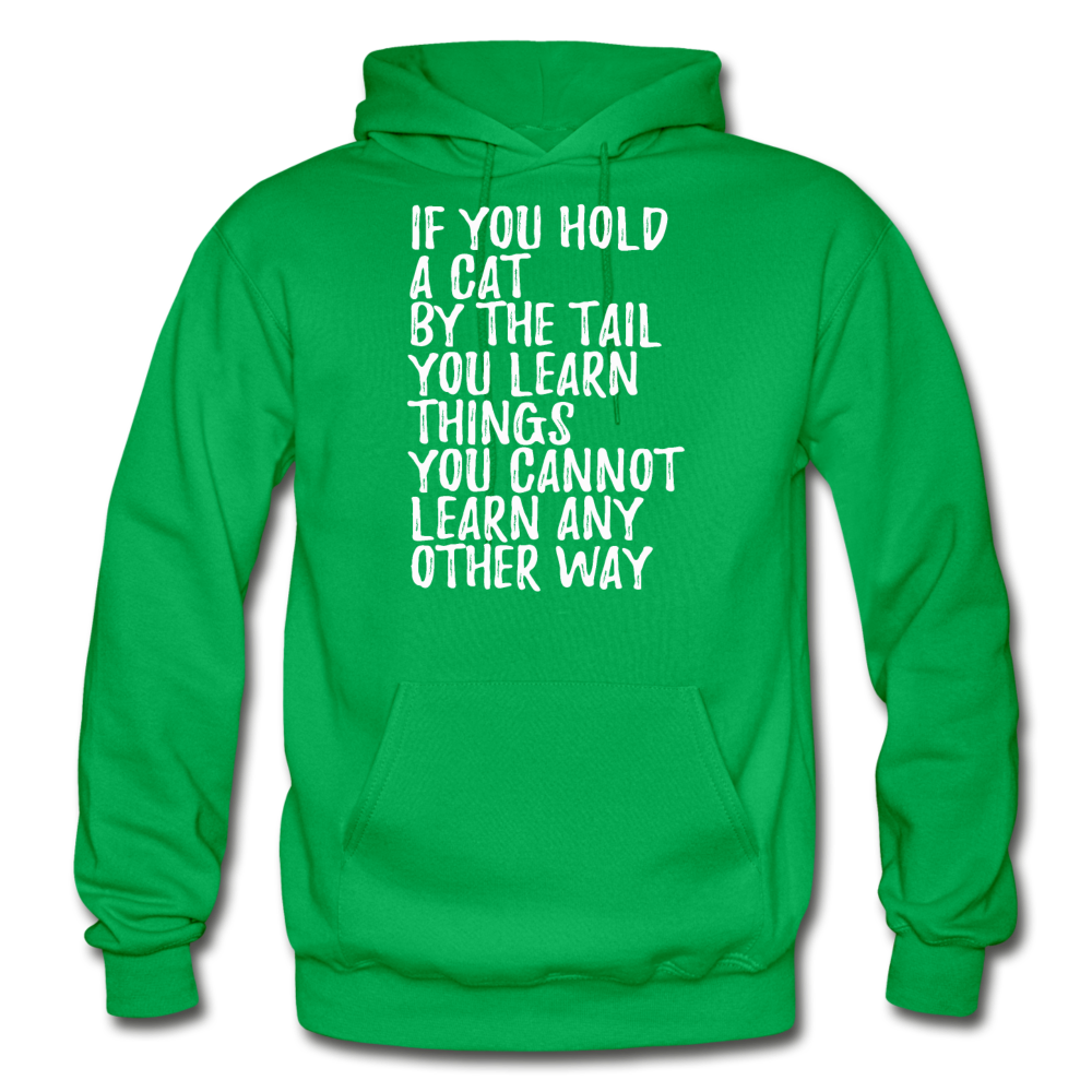 Hold A Cat By The Tail - White - Gildan Heavy Blend Adult Hoodie - kelly green