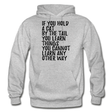 Hold A Cat By The Tail - Black - Gildan Heavy Blend Adult Hoodie - heather gray
