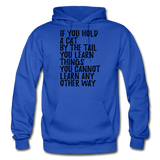 Hold A Cat By The Tail - Black - Gildan Heavy Blend Adult Hoodie - royal blue