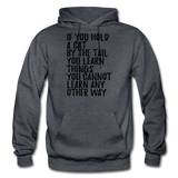 Hold A Cat By The Tail - Black - Gildan Heavy Blend Adult Hoodie - charcoal gray