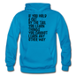 Hold A Cat By The Tail - Black - Gildan Heavy Blend Adult Hoodie - turquoise