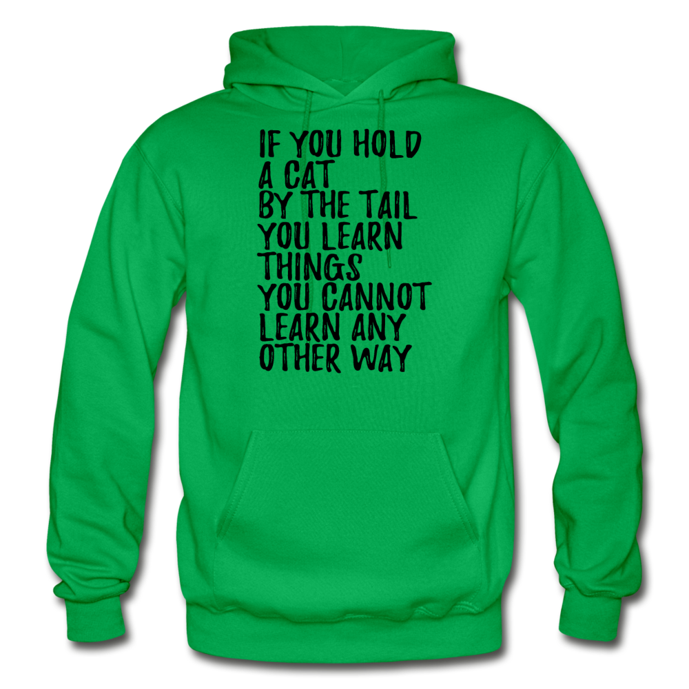 Hold A Cat By The Tail - Black - Gildan Heavy Blend Adult Hoodie - kelly green