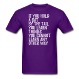 Hold A Cat By The Tail - White - Unisex Classic T-Shirt - purple