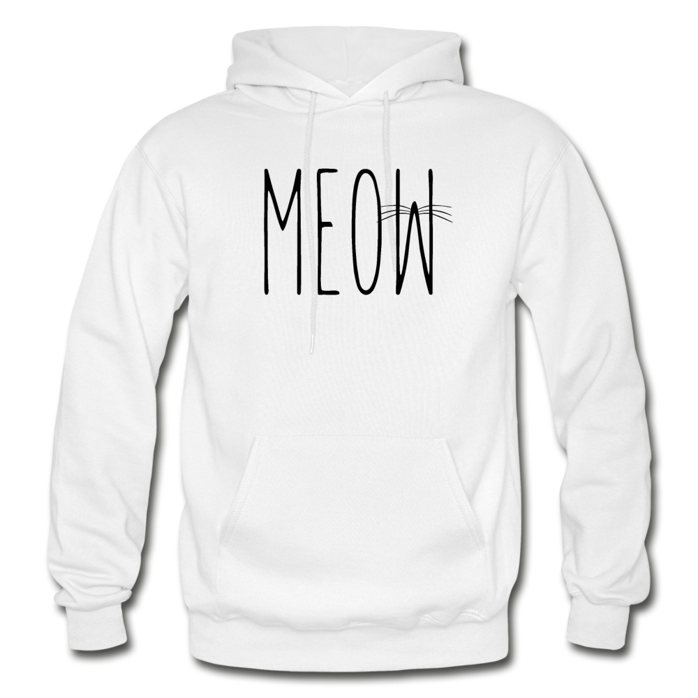 Meow - Gildan Heavy Blend Adult Hoodie - white