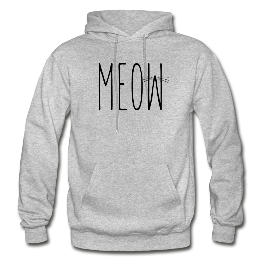 Meow - Gildan Heavy Blend Adult Hoodie - heather gray