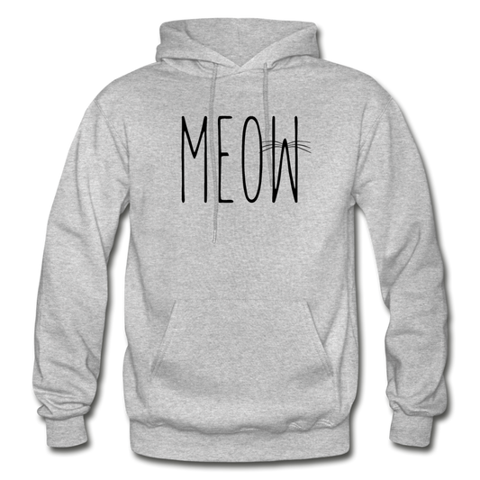 Meow - Gildan Heavy Blend Adult Hoodie - heather gray