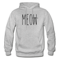 Meow - Gildan Heavy Blend Adult Hoodie - heather gray