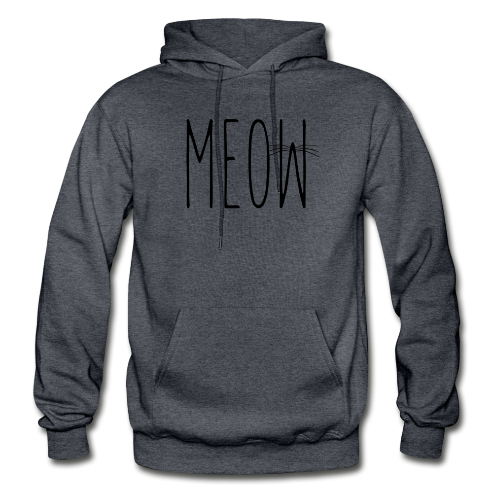 Meow - Gildan Heavy Blend Adult Hoodie - charcoal gray