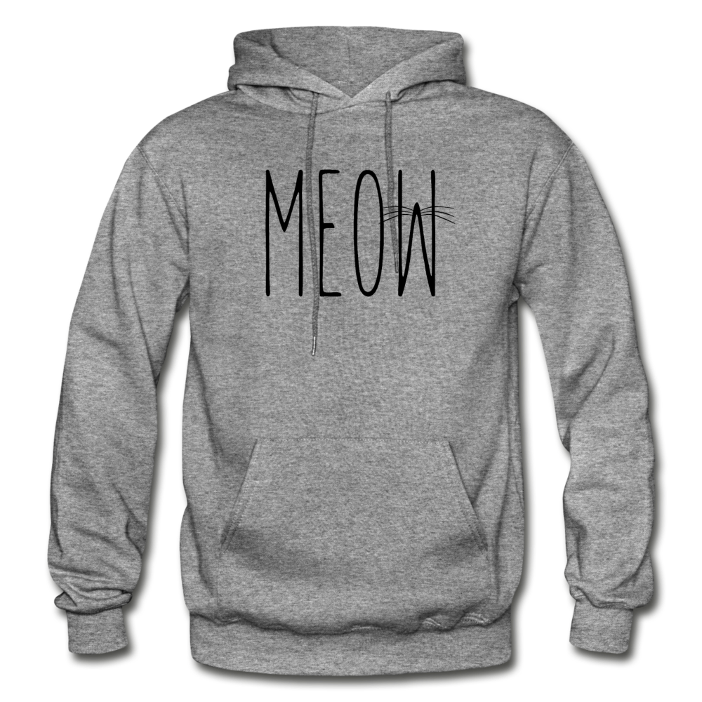 Meow - Gildan Heavy Blend Adult Hoodie - graphite heather