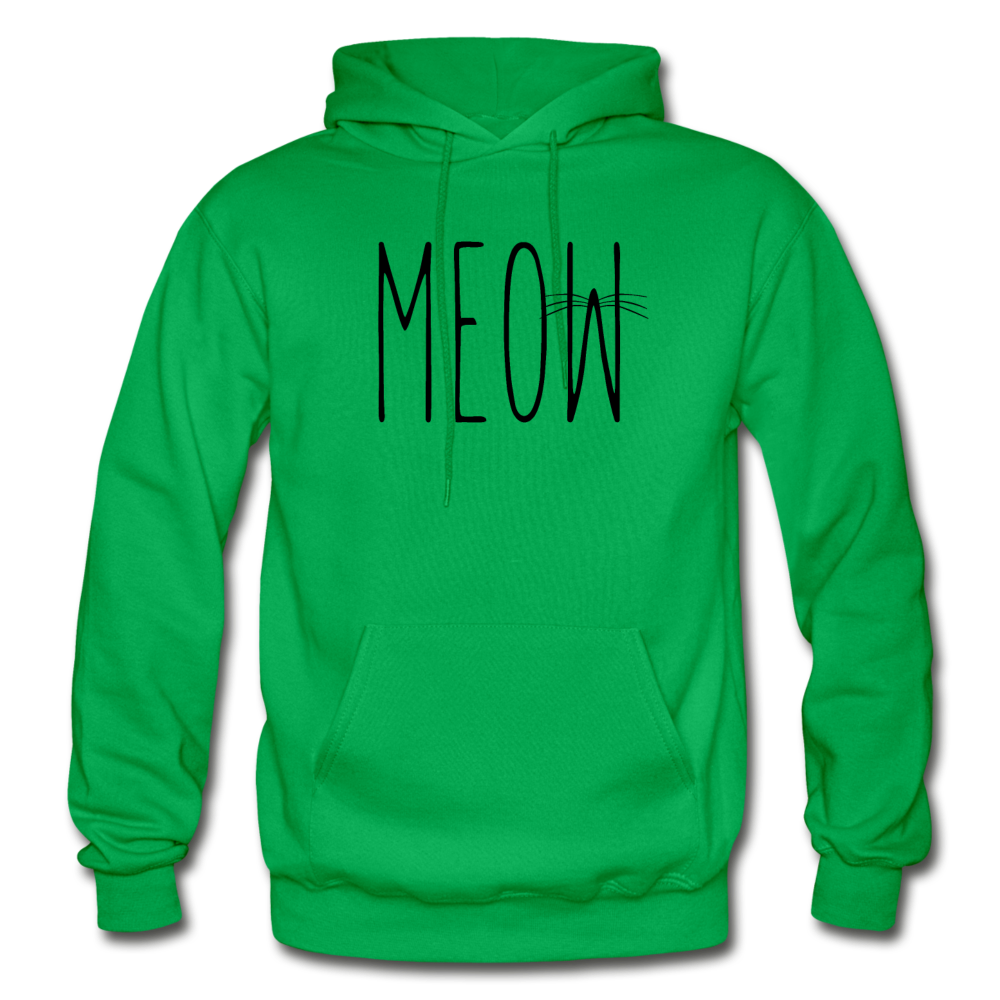 Meow - Gildan Heavy Blend Adult Hoodie - kelly green