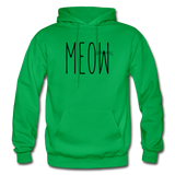 Meow - Gildan Heavy Blend Adult Hoodie - kelly green