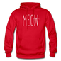 Meow - White - Gildan Heavy Blend Adult Hoodie - red