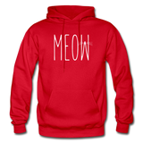 Meow - White - Gildan Heavy Blend Adult Hoodie - red