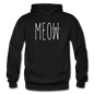 Meow - White - Gildan Heavy Blend Adult Hoodie - black