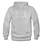 Meow - White - Gildan Heavy Blend Adult Hoodie - heather gray