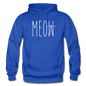 Meow - White - Gildan Heavy Blend Adult Hoodie - royal blue