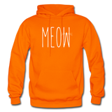 Meow - White - Gildan Heavy Blend Adult Hoodie - orange