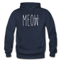 Meow - White - Gildan Heavy Blend Adult Hoodie - navy