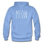 Meow - White - Gildan Heavy Blend Adult Hoodie - carolina blue