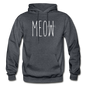 Meow - White - Gildan Heavy Blend Adult Hoodie - charcoal gray