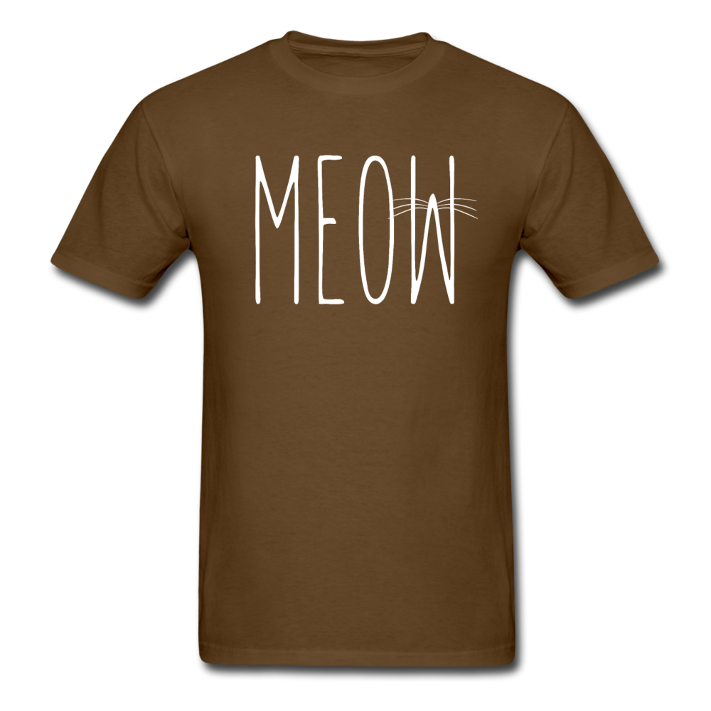 Meow - White - Unisex Classic T-Shirt - brown