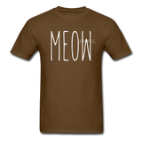 Meow - White - Unisex Classic T-Shirt - brown