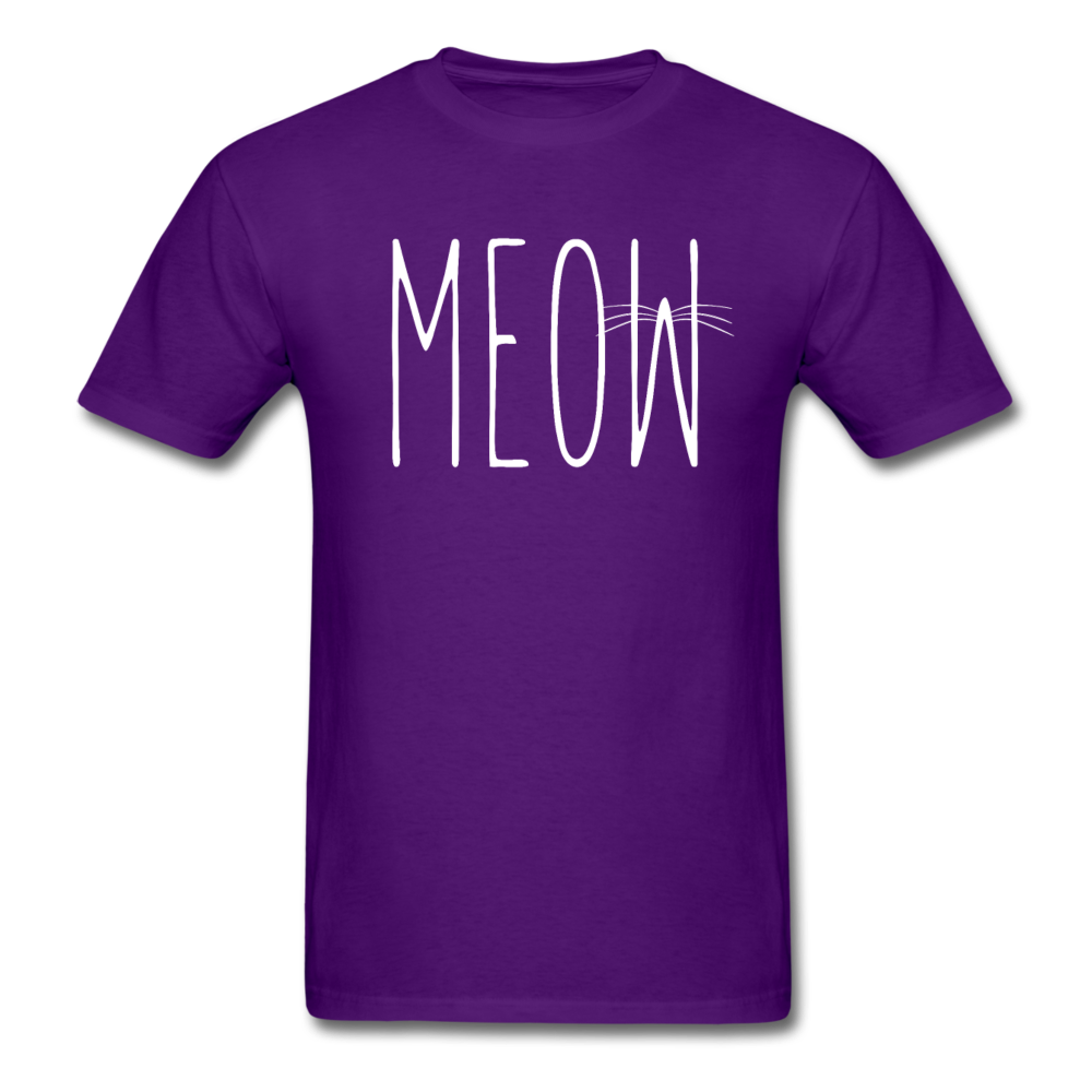 Meow - White - Unisex Classic T-Shirt - purple