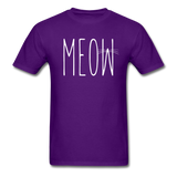 Meow - White - Unisex Classic T-Shirt - purple